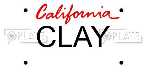 CLAY California License Plate