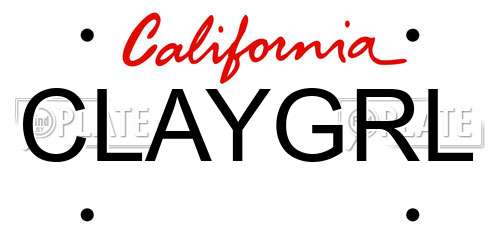 CLAYGRL California License Plate