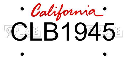 CLB1945 California License Plate