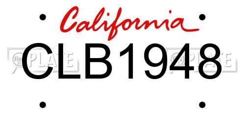 CLB1948 California License Plate
