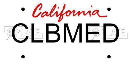 CLBMED California License Plate