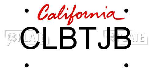 CLBTJB California License Plate