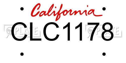 CLC1178 California License Plate