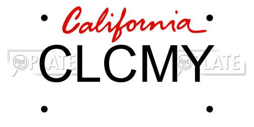 CLCMY California License Plate