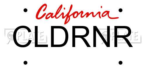 CLDRNR California License Plate