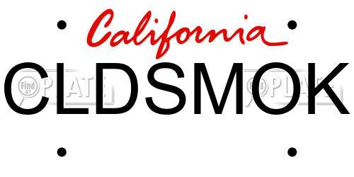 CLDSMOK California License Plate