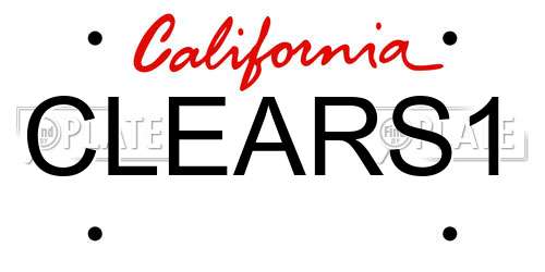 CLEARS1 California License Plate