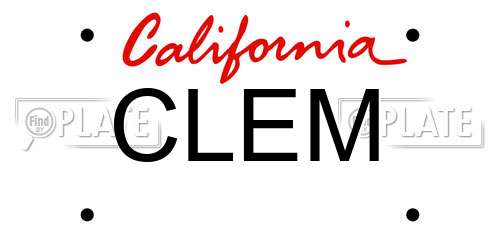 CLEM California License Plate