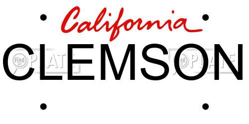 CLEMSON California License Plate