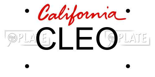 CLEO California License Plate