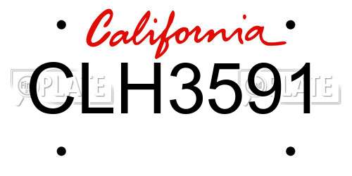 CLH3591 California License Plate