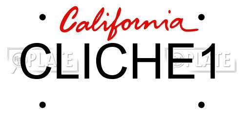CLICHE1 California License Plate
