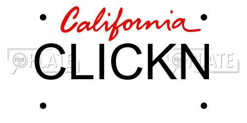 CLICKN California License Plate