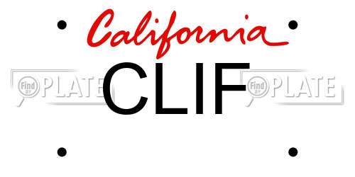 CLIF California License Plate
