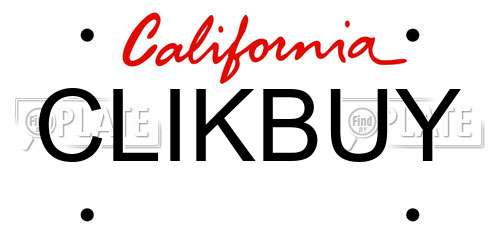 CLIKBUY California License Plate