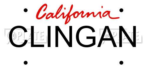 CLINGAN California License Plate