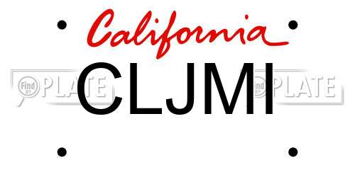 CLJMI California License Plate