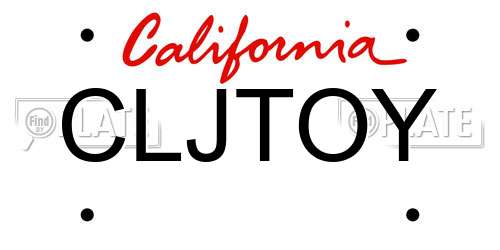 CLJTOY California License Plate