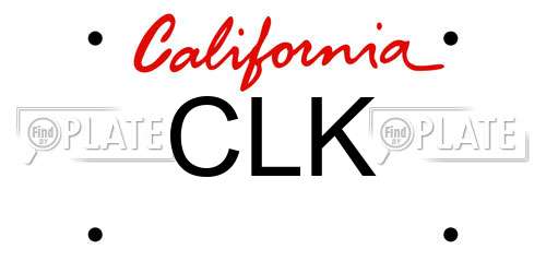 CLK California License Plate