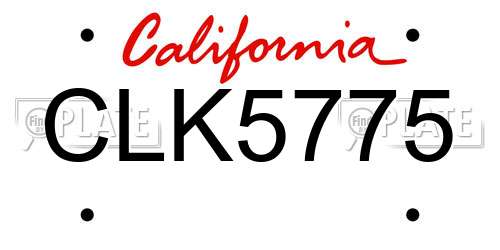 CLK5775 California License Plate