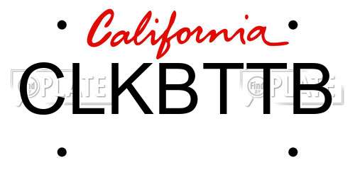 CLKBTTB California License Plate