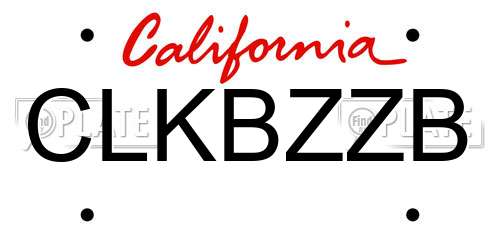 CLKBZZB California License Plate