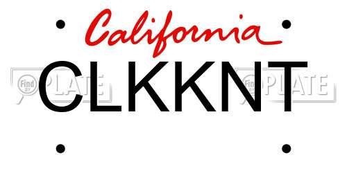 CLKKNT California License Plate