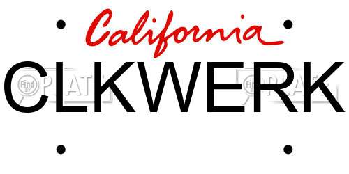 CLKWERK California License Plate