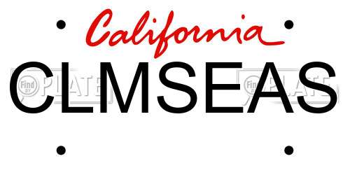 CLMSEAS California License Plate