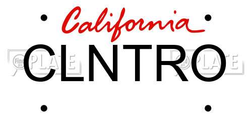 CLNTRO California License Plate