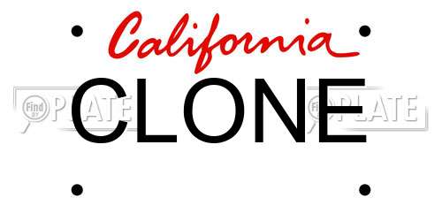 CLONE California License Plate