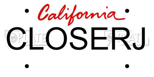 CLOSERJ California License Plate