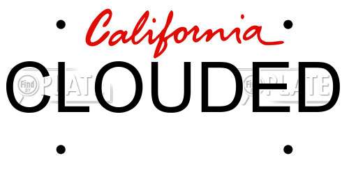 CLOUDED California License Plate