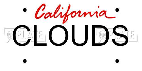 CLOUDS California License Plate