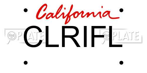 CLRIFL California License Plate