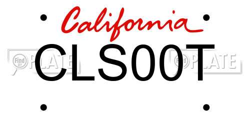 CLS00T California License Plate