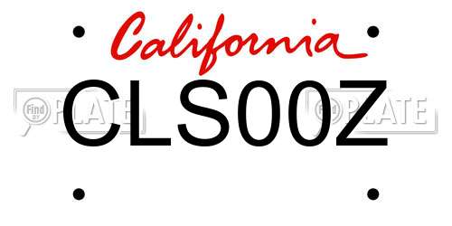 CLS00Z California License Plate