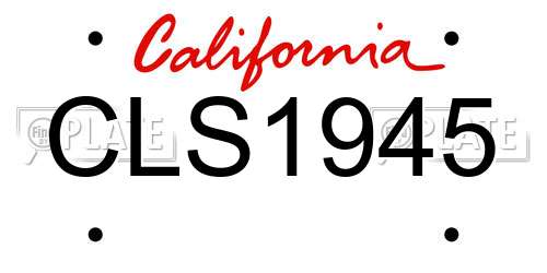 CLS1945 California License Plate