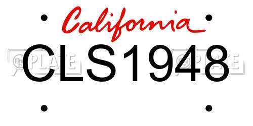 CLS1948 California License Plate