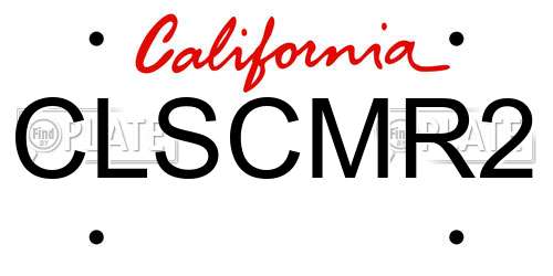 CLSCMR2 California License Plate