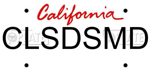 CLSDSMD California License Plate