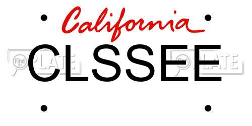 CLSSEE California License Plate
