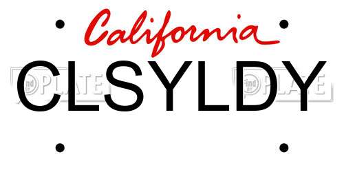 CLSYLDY California License Plate