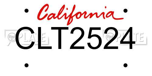 CLT2524 California License Plate