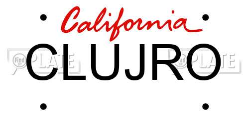 CLUJRO California License Plate