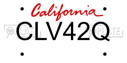 CLV42Q California License Plate