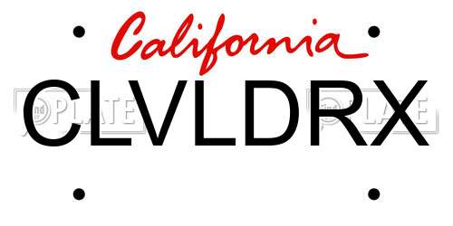 CLVLDRX California License Plate