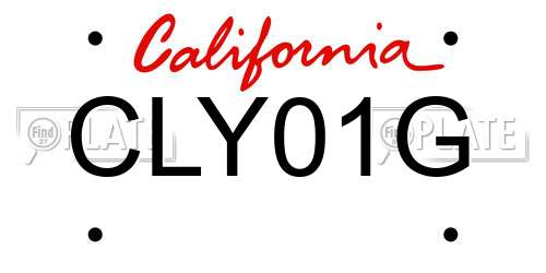 CLY01G California License Plate