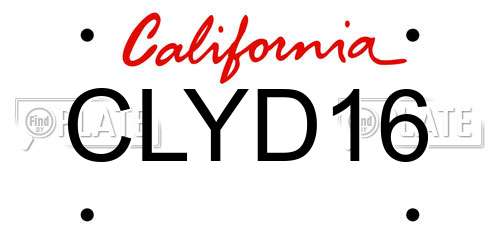 CLYD16 California License Plate