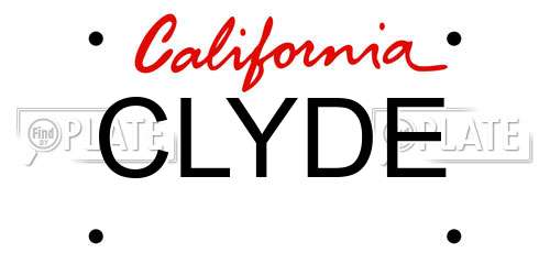 CLYDE California License Plate